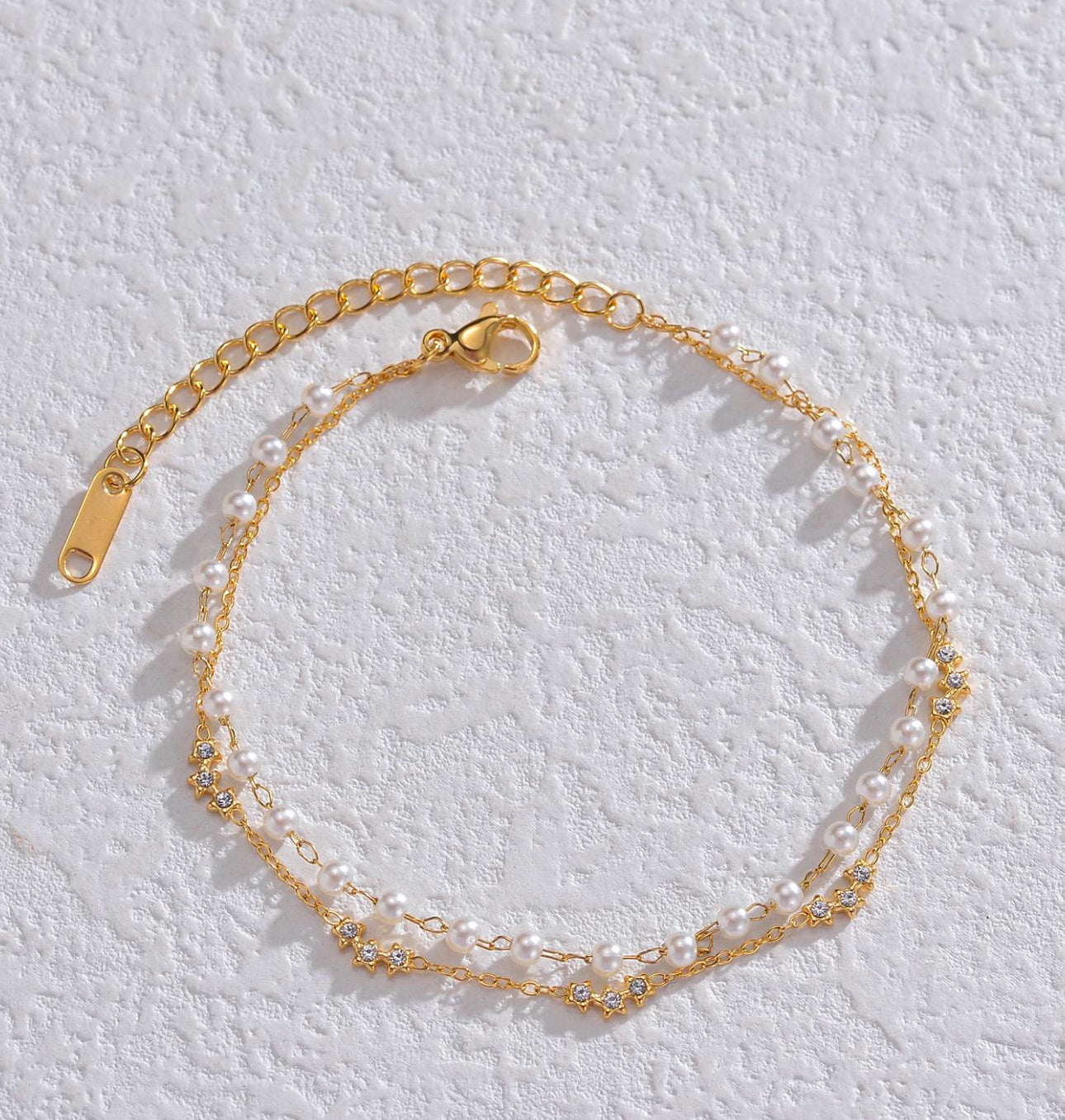 Bracelet doré avec perles – Plaqué or