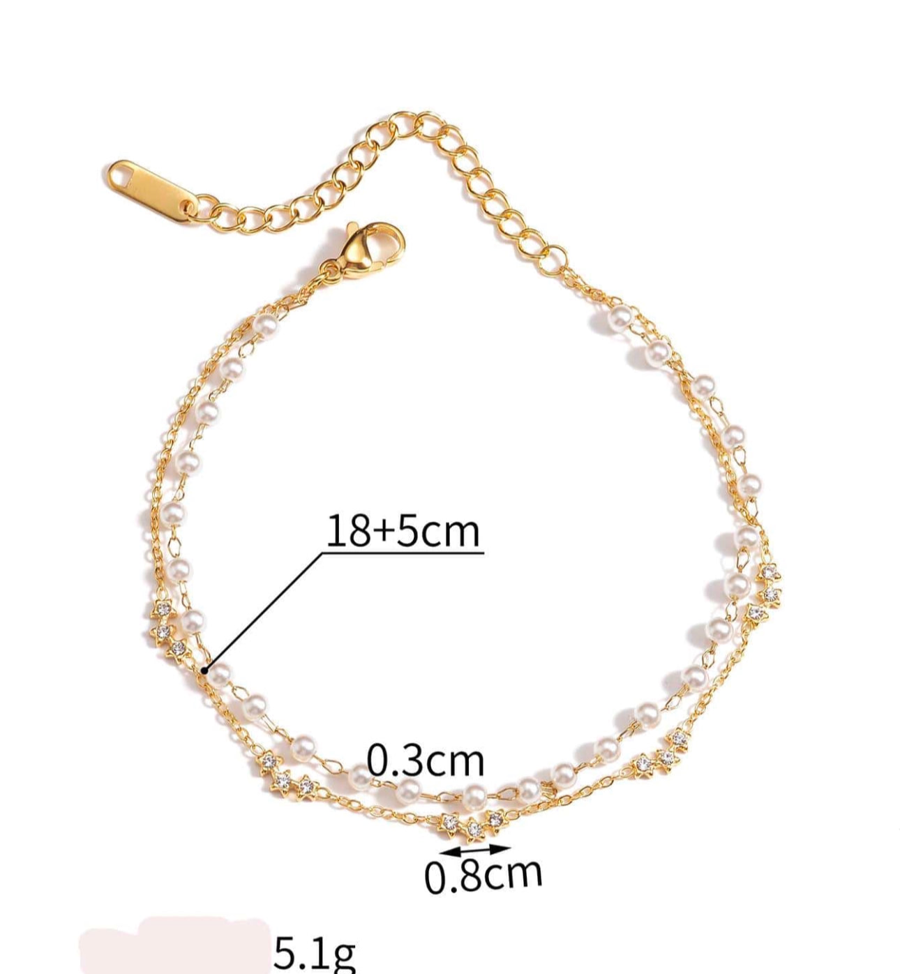 Bracelet doré avec perles – Plaqué or