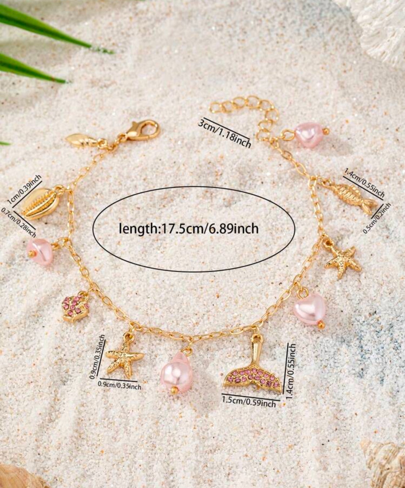 Bracelet Charms Rose – Évasion Plage & Soleil
