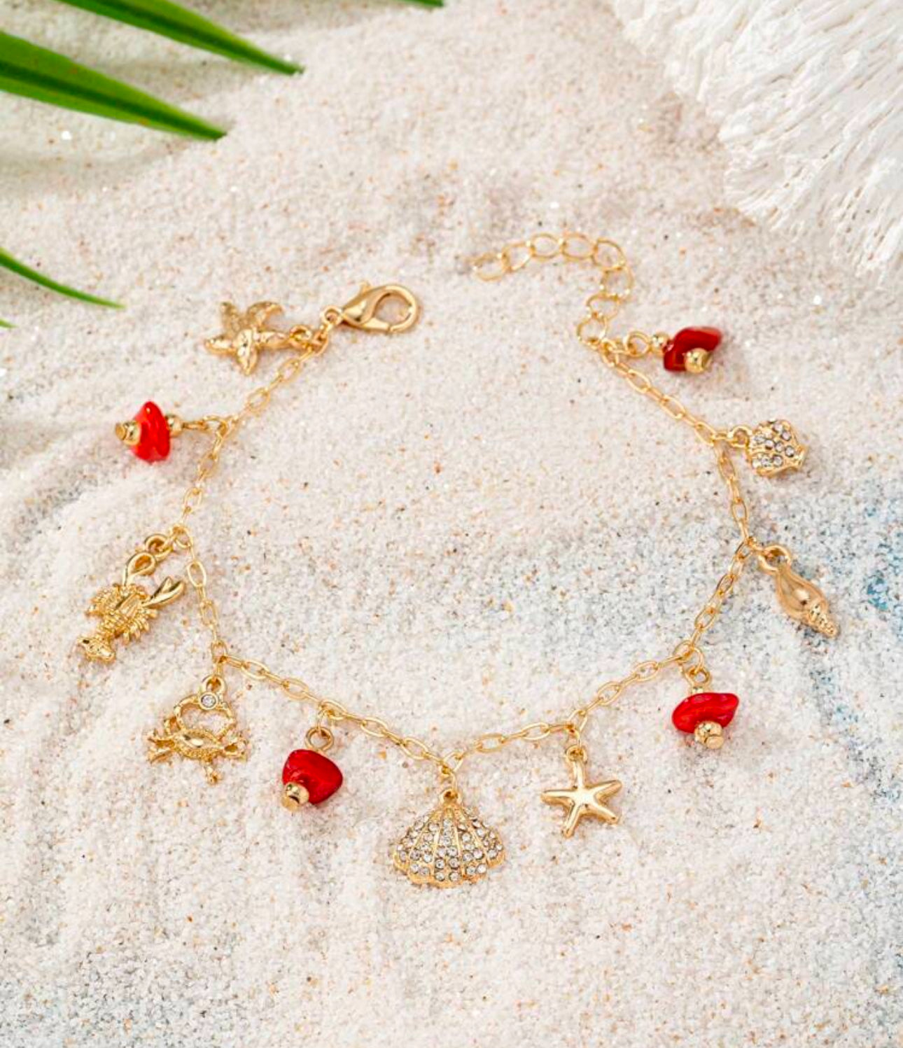 Bracelet Charms Rouge – Évasion Plage & Soleil