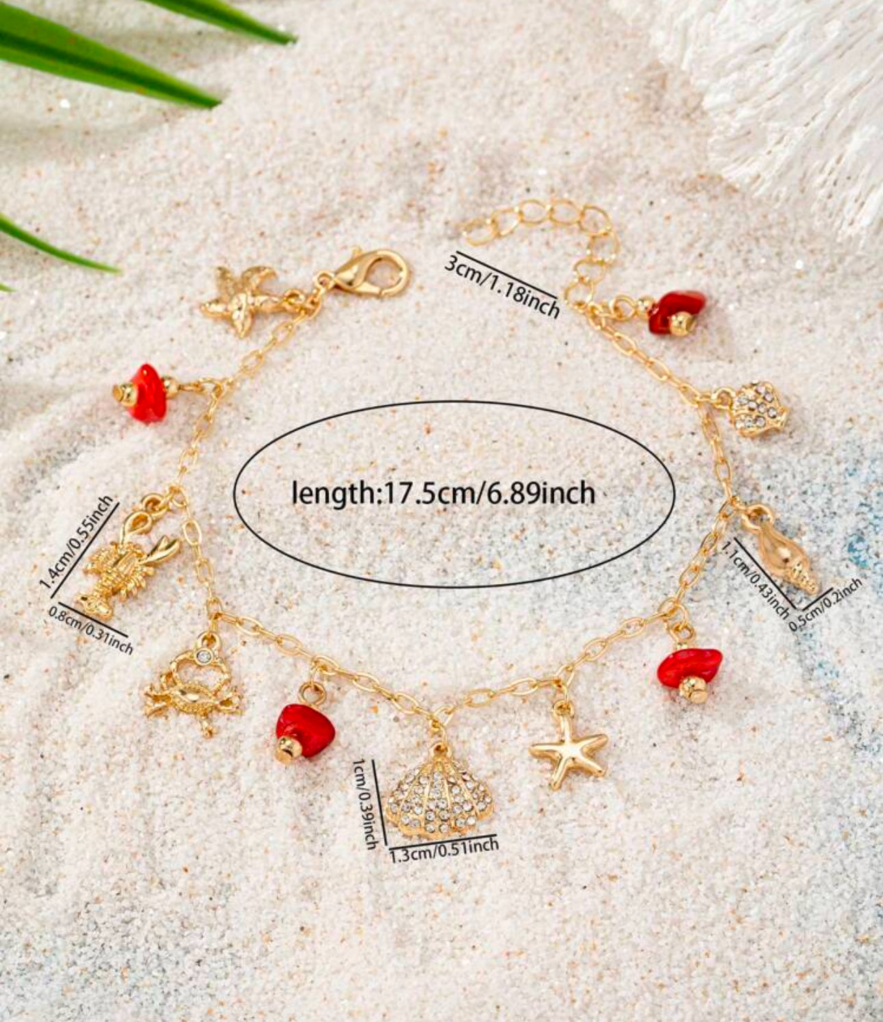 Bracelet Charms Rouge – Évasion Plage & Soleil