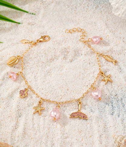 Bracelet Charms Rose – Évasion Plage & Soleil