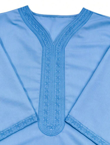 Qamis Homme Léger Bleu