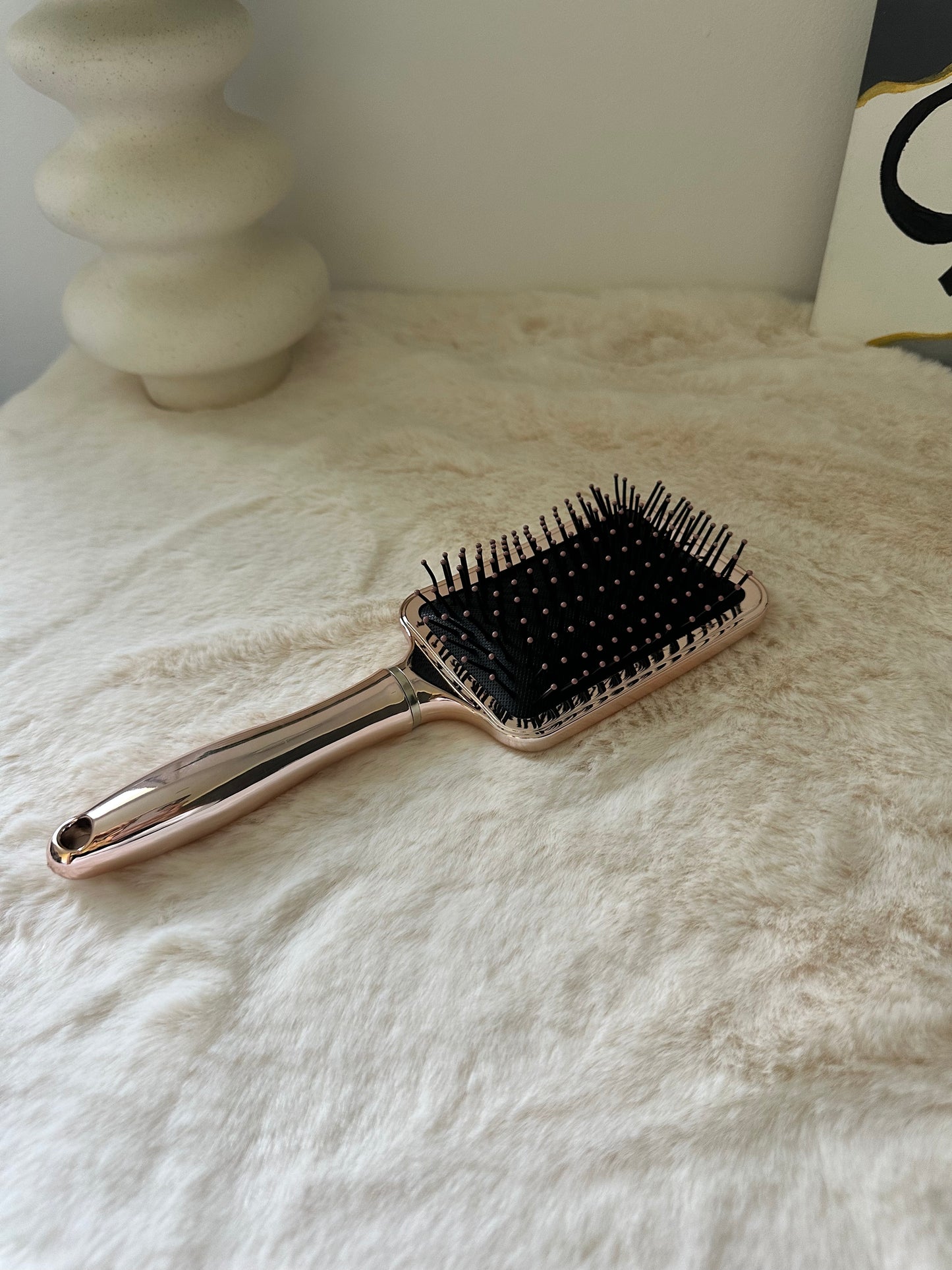 Brosse à cheveux rectangle métallique