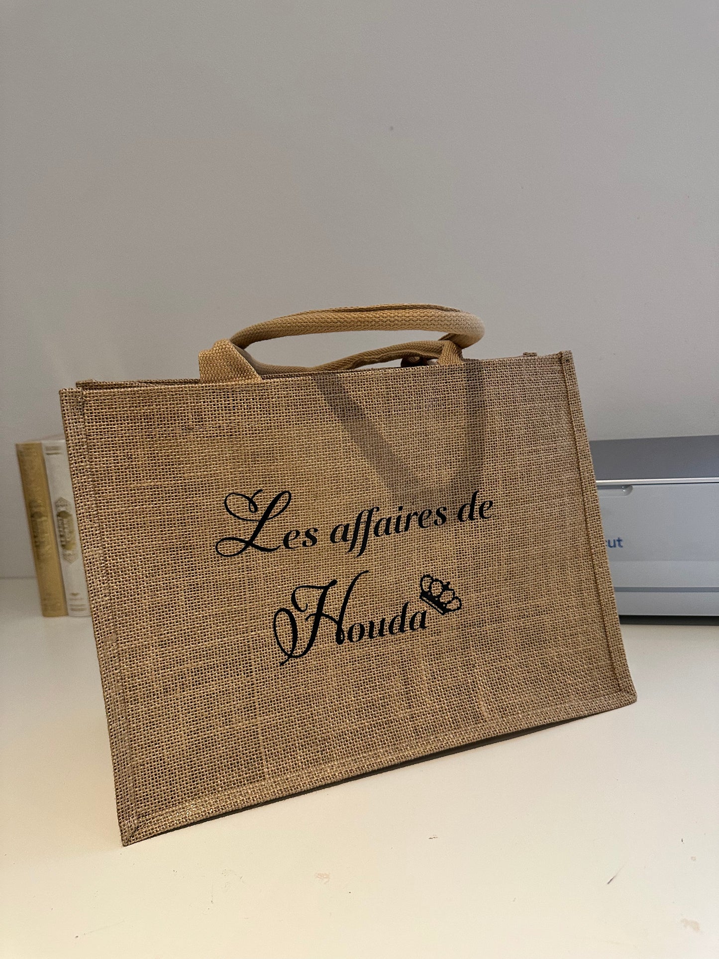 Beige Jute Bag L 37cm x W 17cm x H 26cm