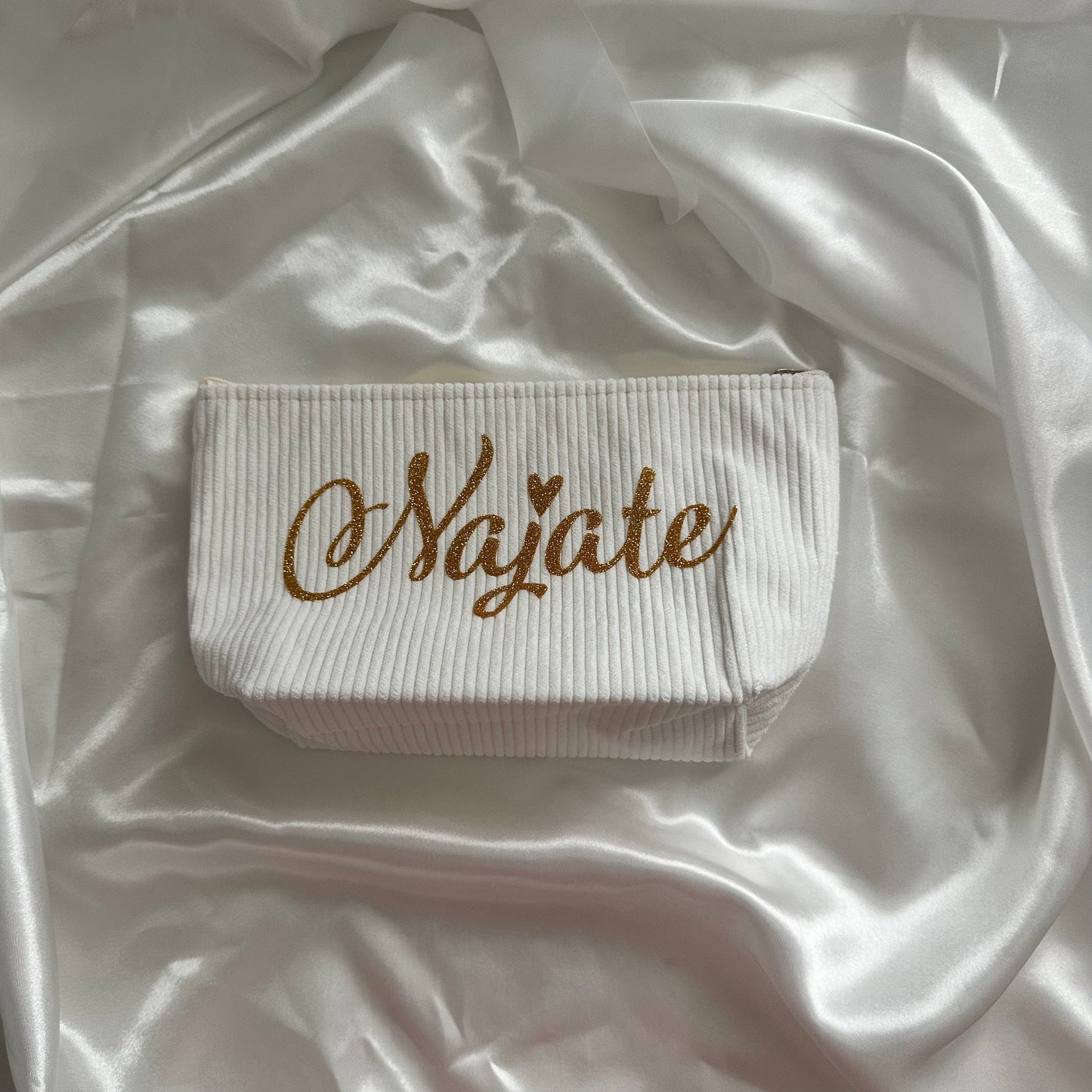 Trousse a maquillage rayée tissu