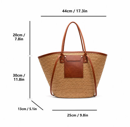 Sac de plage personnalisé en paille tressé