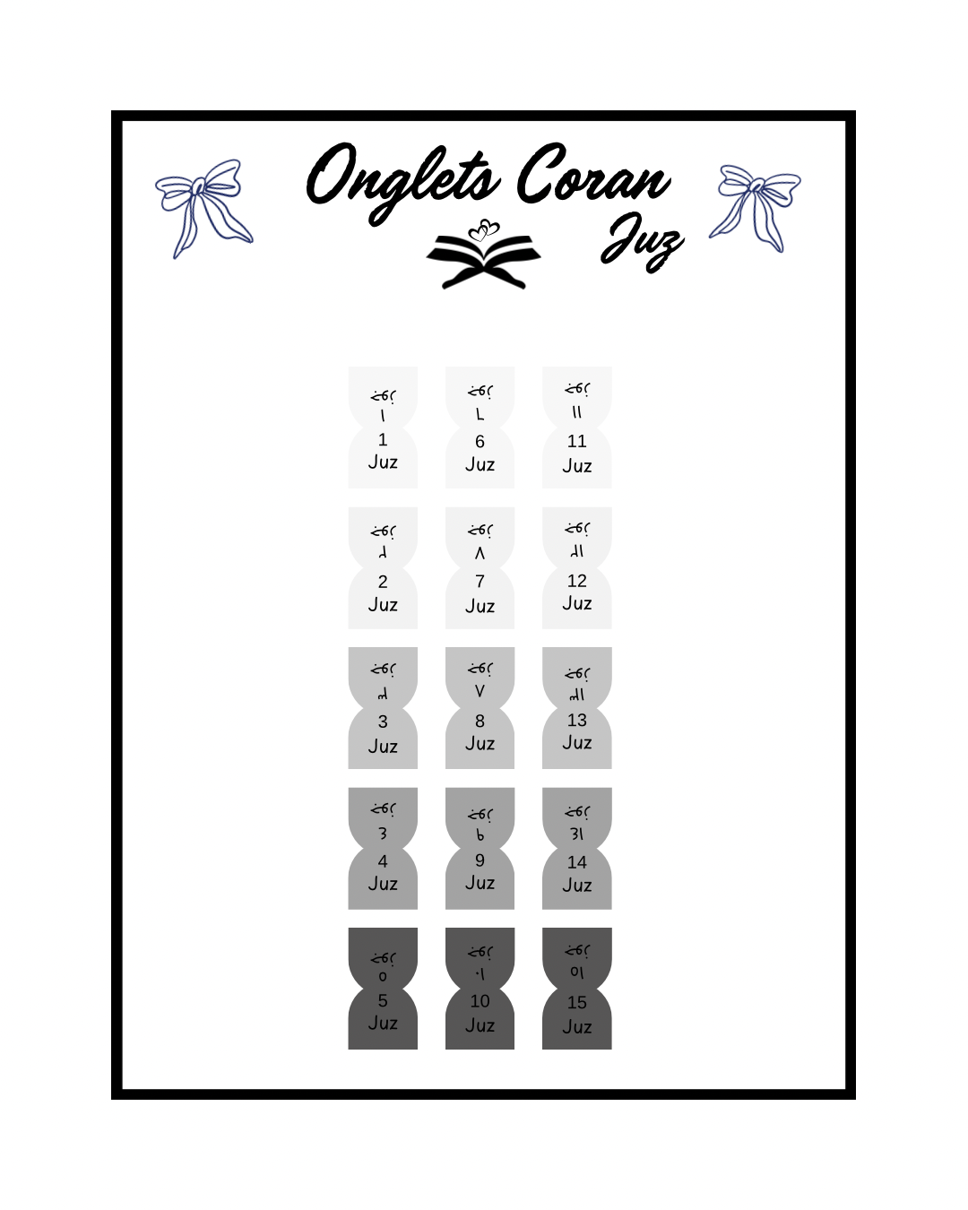 Onglets Coran Juz Dark