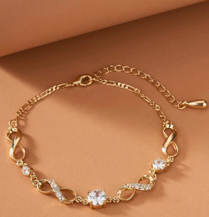 Bracelet Doré Infini en Zircon Cubique – Élégance & Brillance