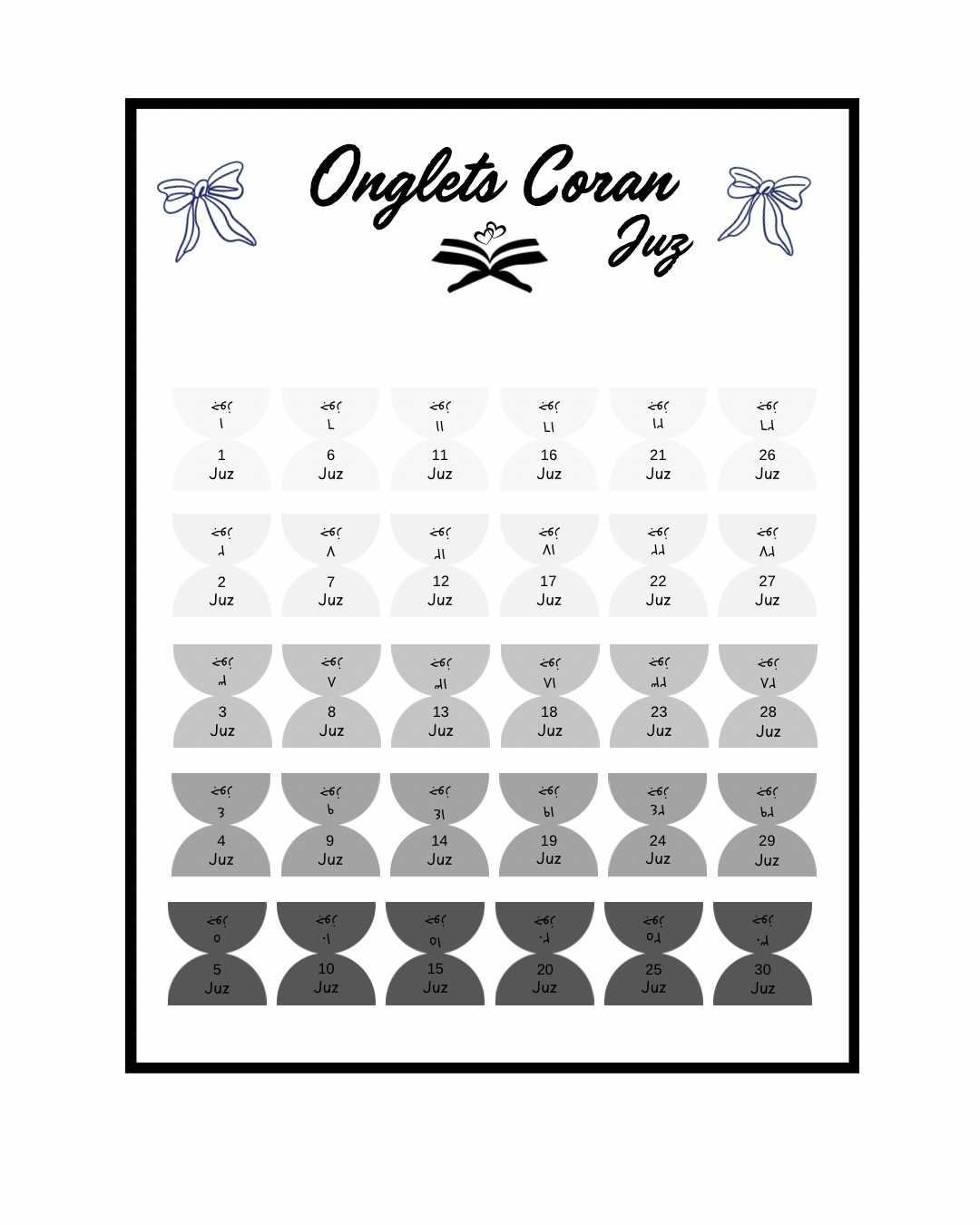 Onglets Coran Juz Dark