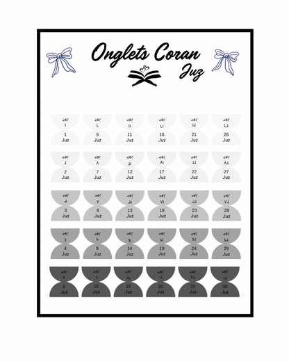 Onglets Coran Juz Dark