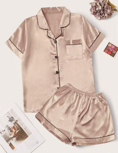 Pyjama satiné short chemise