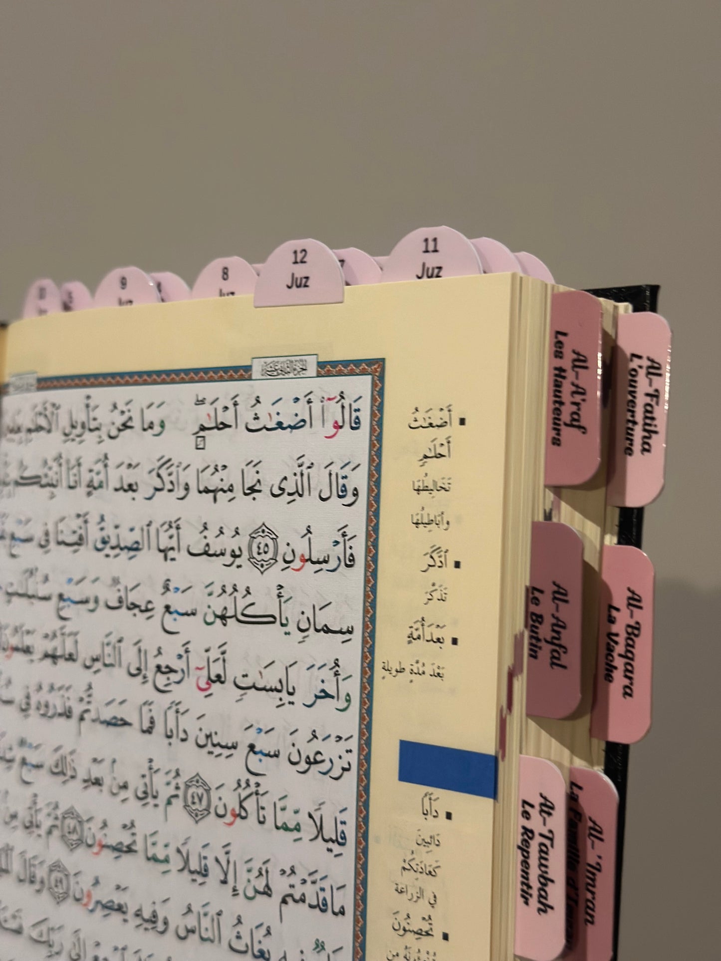 Service Pose d’onglets Juz