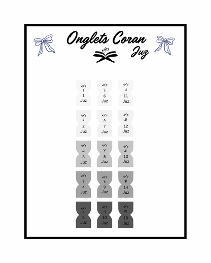 Onglets Coran Juz Dark