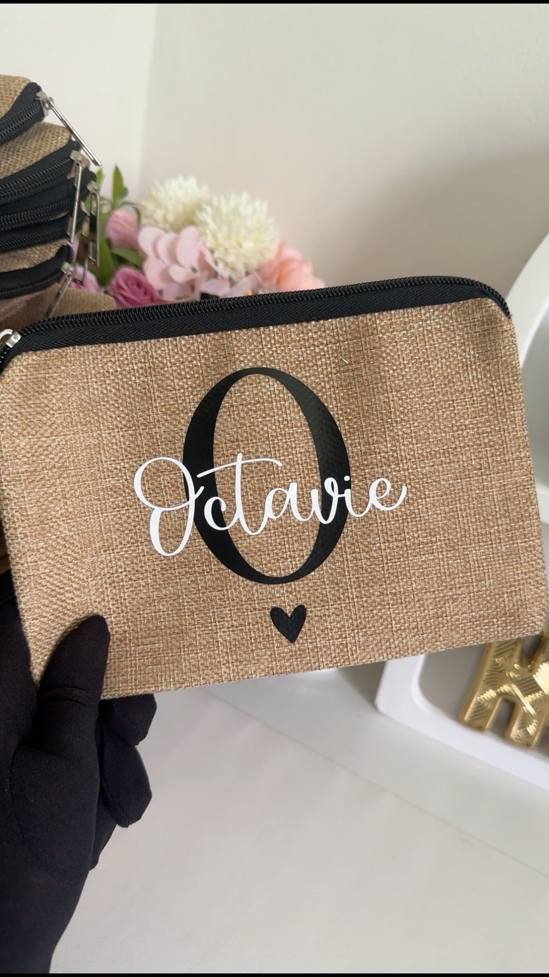 Trousse effet toile de jute