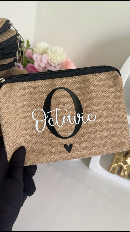 Trousse effet toile de jute