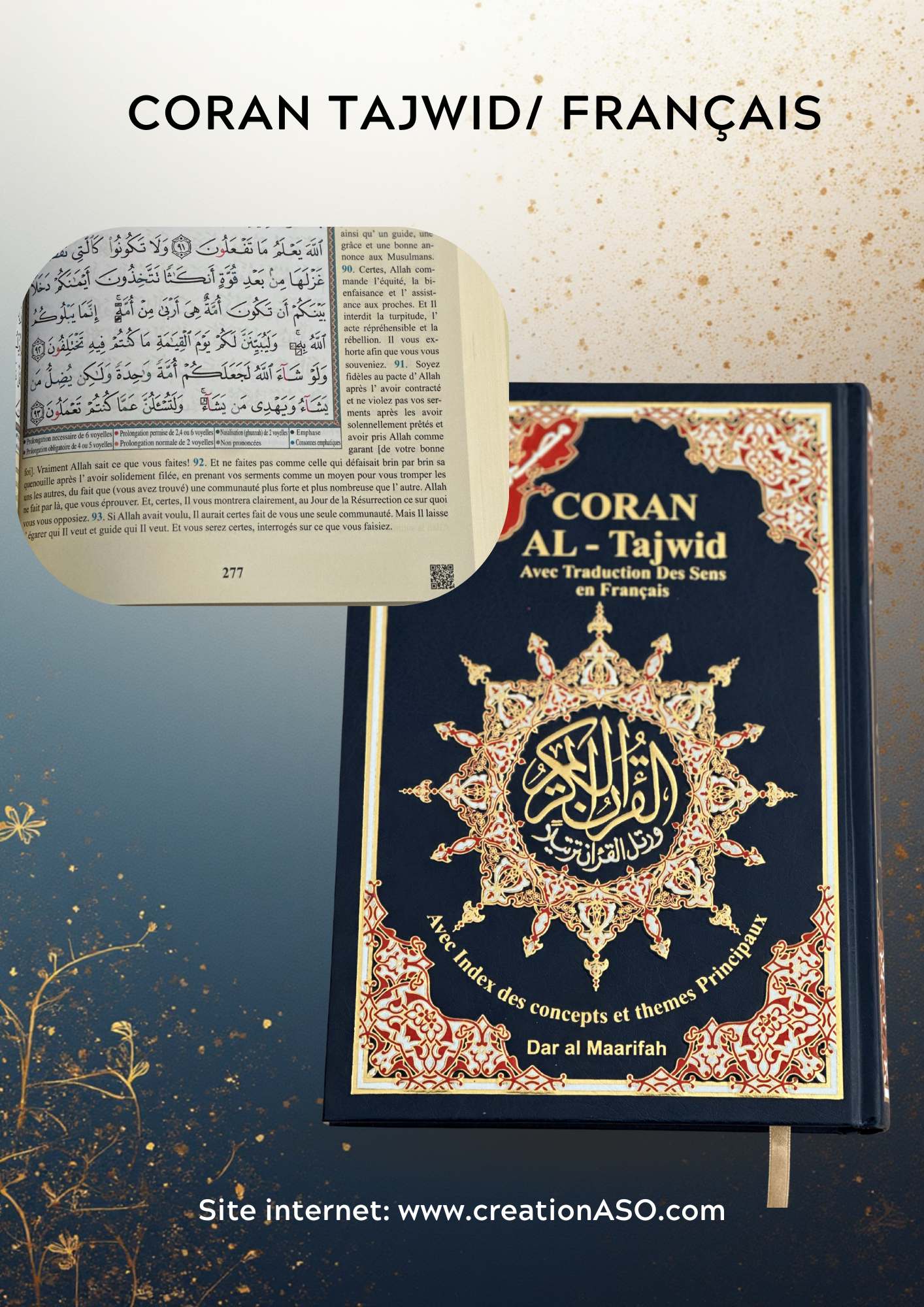 Coran Tajwid Arabe / Français Qr Code 17x24cm