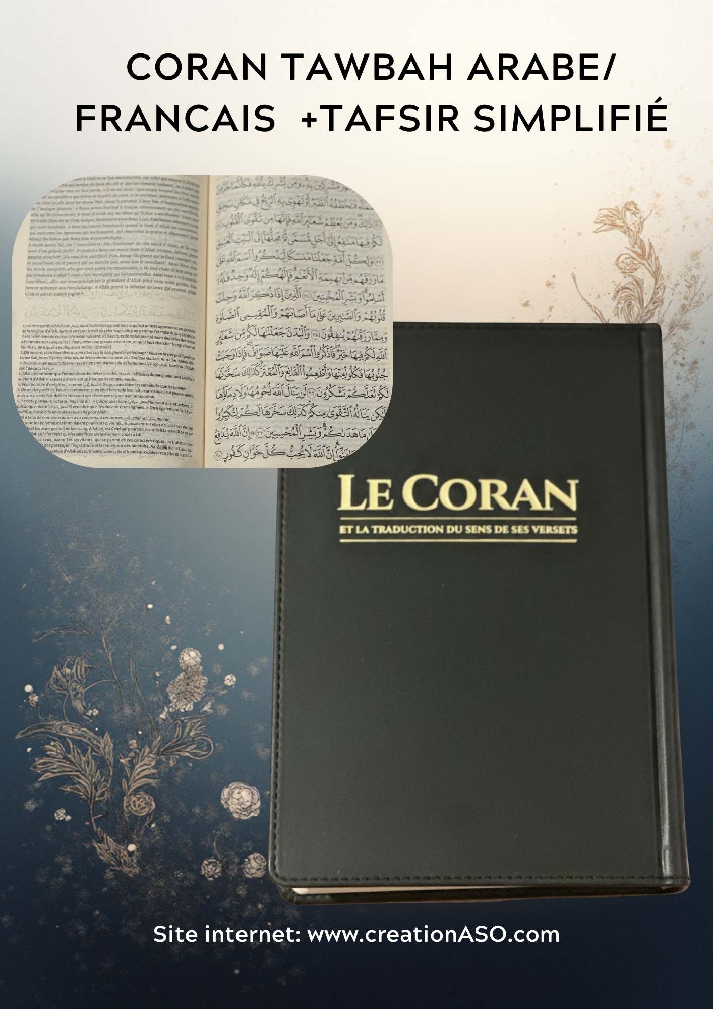 Coran Tawbah Arabe Français avec Angles Dorés Renforcés – Un Trésor à Préserver