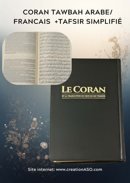 Coran Tawbah Arabe Français avec Angles Dorés Renforcés – Un Trésor à Préserver