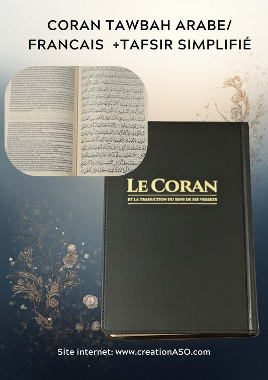 Coran Tawbah Arabe Français avec Angles Dorés Renforcés – Un Trésor à Préserver
