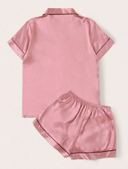 Pyjama satiné short chemise