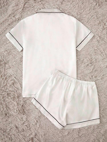 Pyjama satiné short chemise