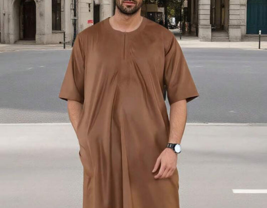 Qamis Homme léger Camel foncé
